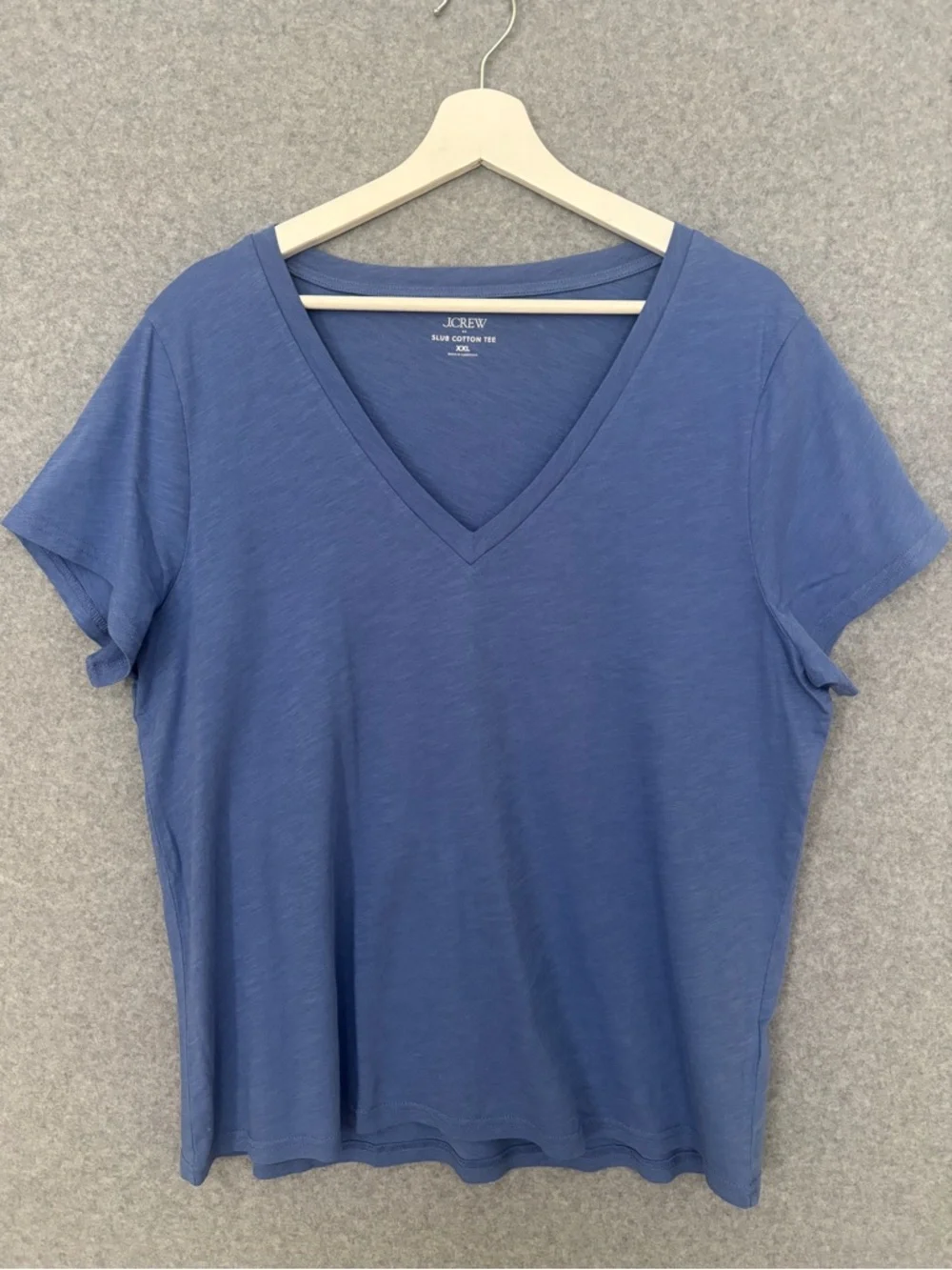 J. Crew NWT Short-sleeve vintage cotton V-neck tee XXL Blue
